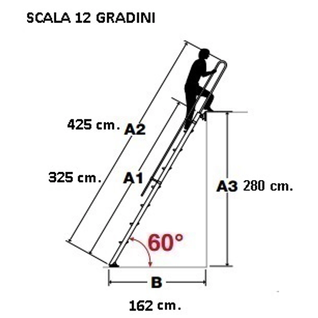 Vendita online Scala da appoggio 12 gradini S15/27
